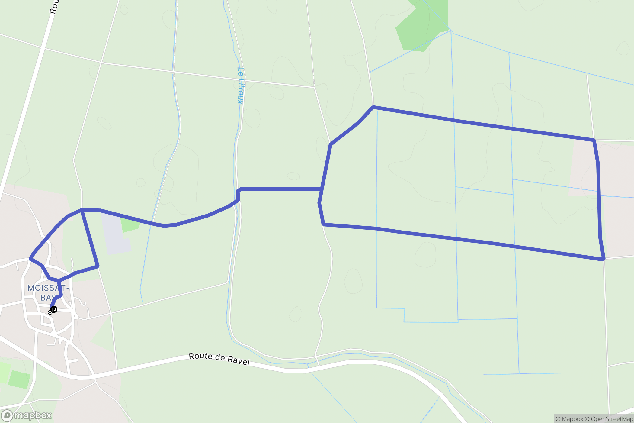Moissat : carte du parcours de randonnée - France