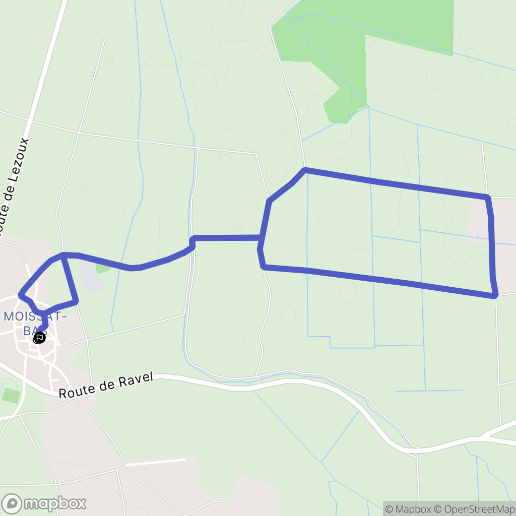 Moissat : carte du parcours de randonnée - France