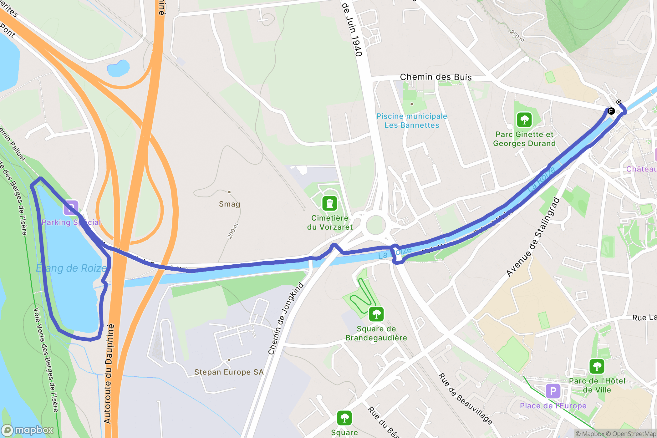 Voreppe : carte du parcours de randonnée - France