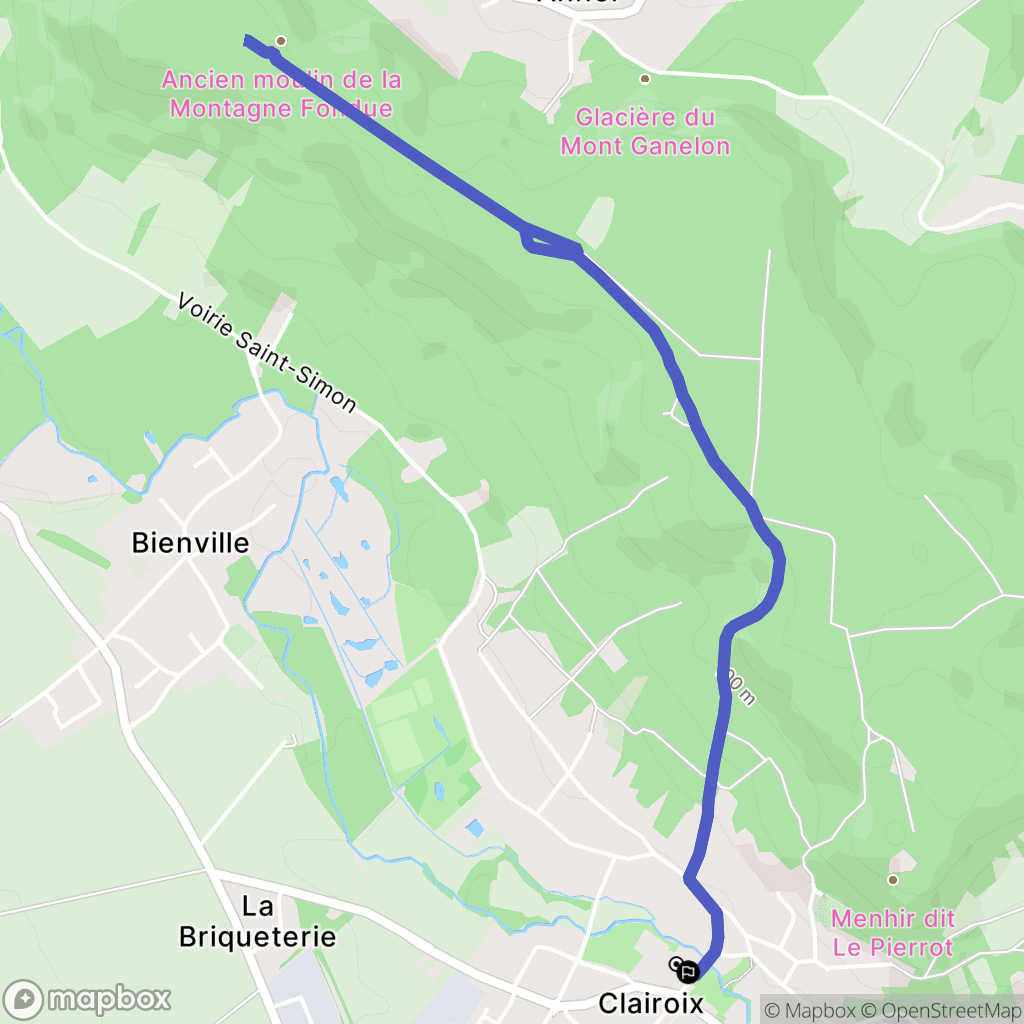 Clairoix : carte du parcours de randonnée - France