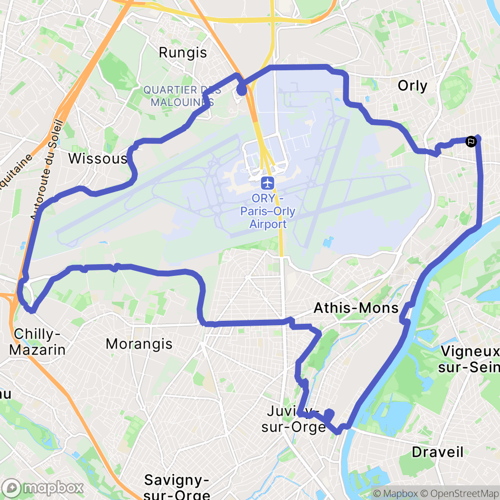 Villeneuve-le-Roi : carte du parcours de randonnée - France