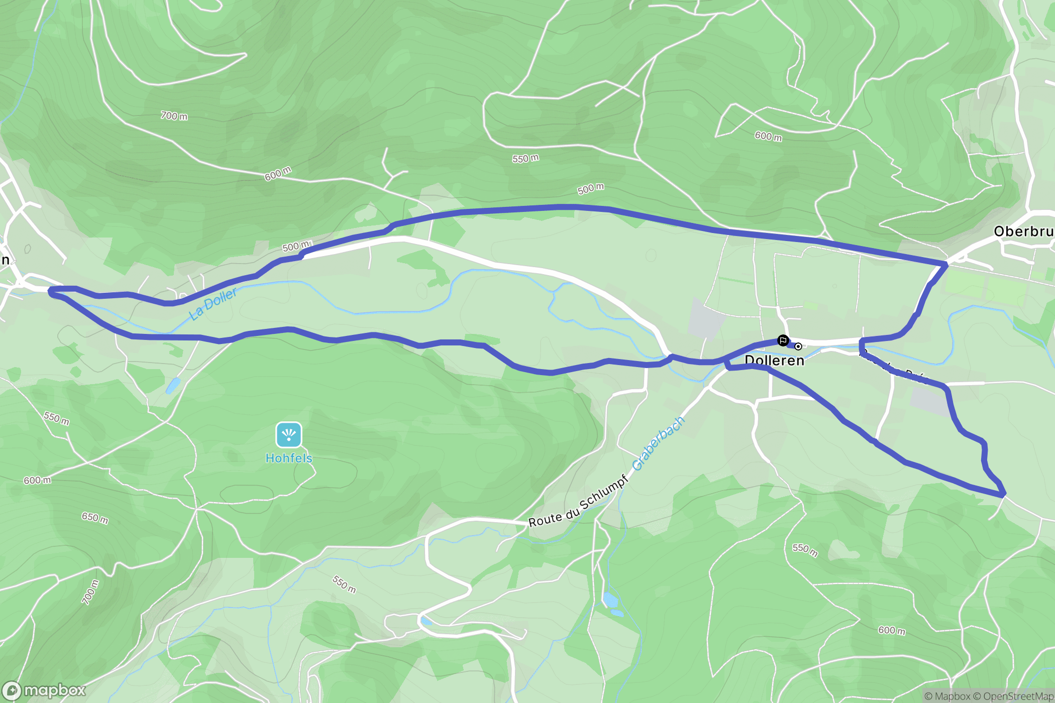 Dolleren : carte du parcours de randonnée - France