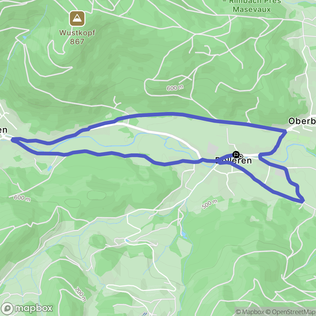 Dolleren : carte du parcours de randonnée - France