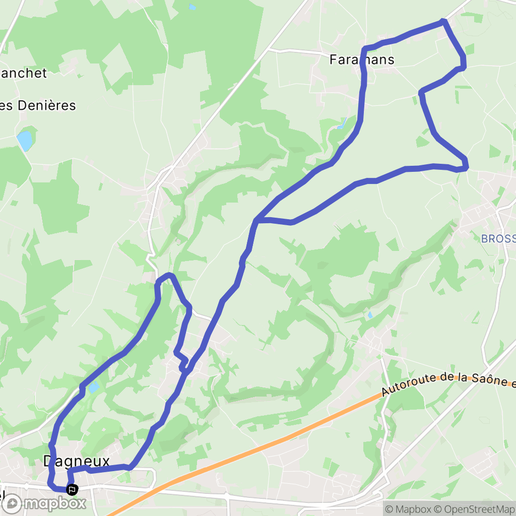 Dagneux : carte du parcours de randonnée - France