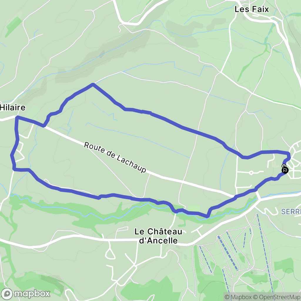 Ancelle : carte du parcours de randonnée - France