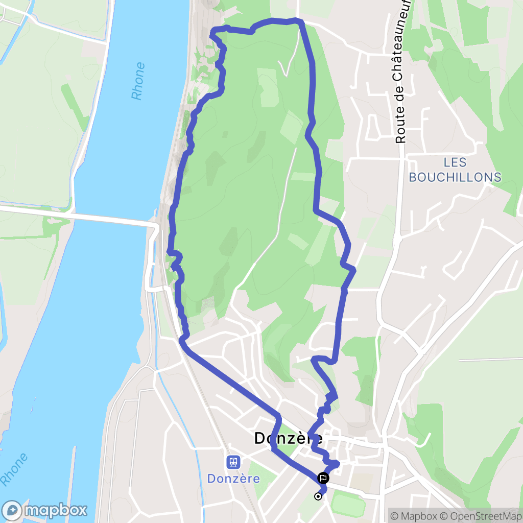 Donzère : carte du parcours de randonnée - France