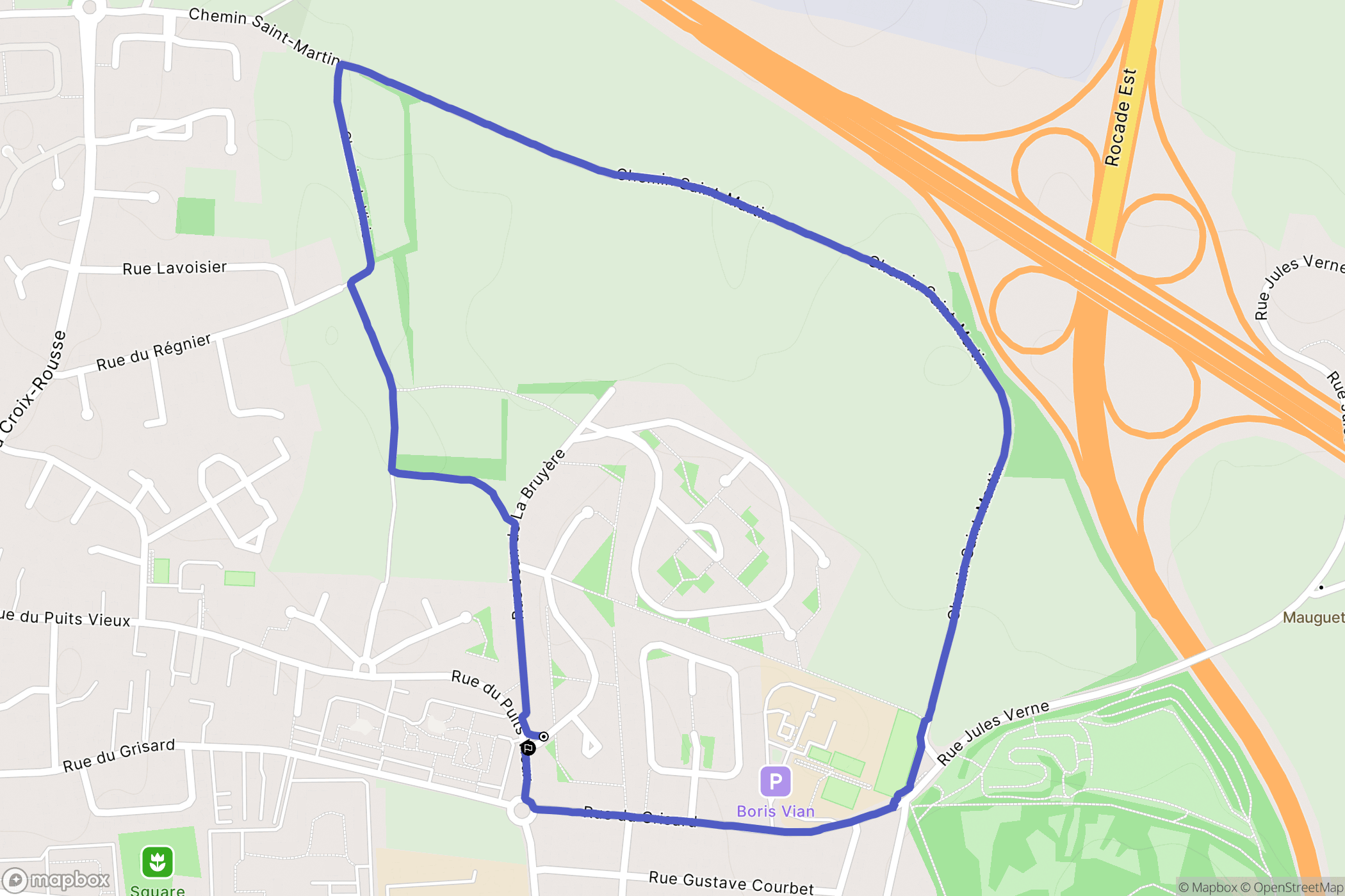 Saint-Priest : carte du parcours de randonnée - France