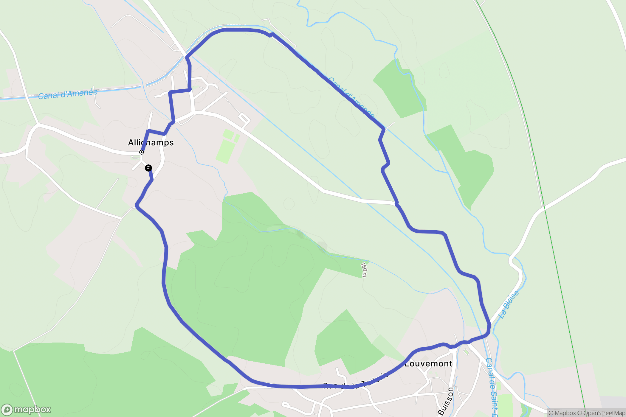 Allichamps : carte du parcours de randonnée - France