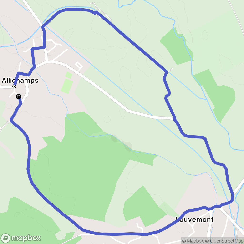 Allichamps : carte du parcours de randonnée - France