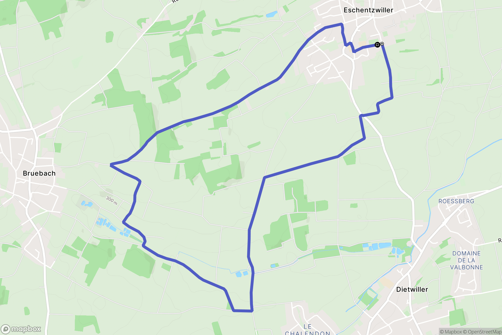 Eschentzwiller : carte du parcours de randonnée - France