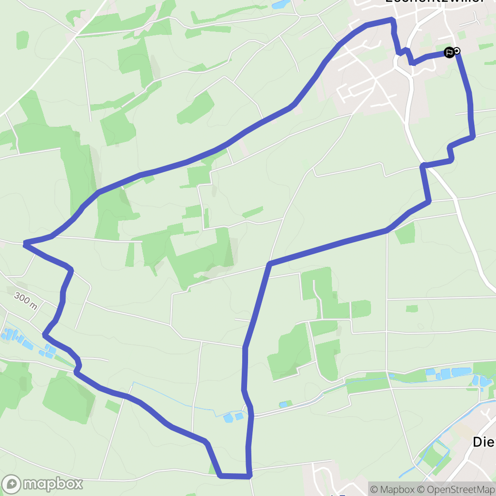 Eschentzwiller : carte du parcours de randonnée - France
