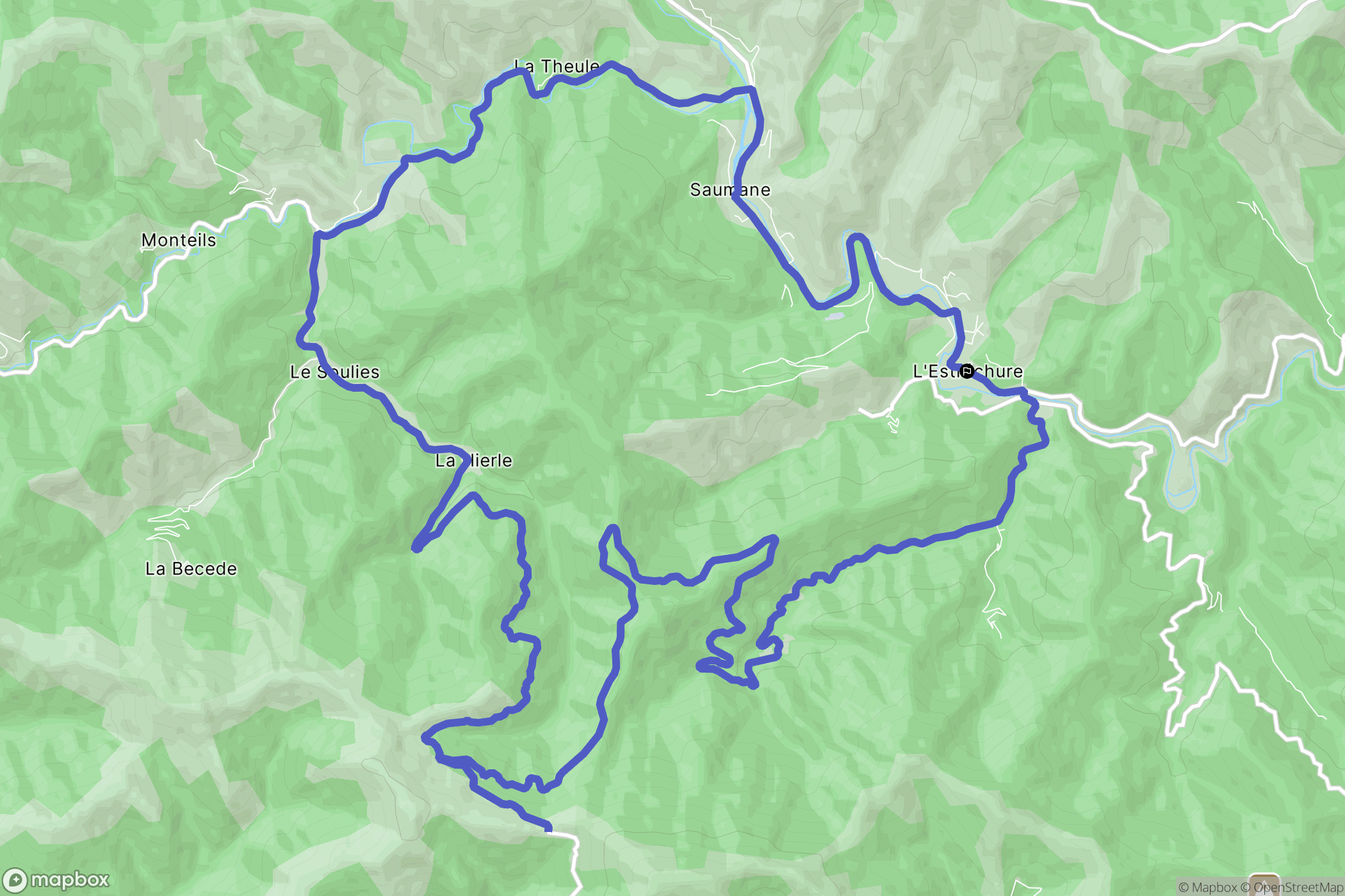 L'Estréchure : carte du parcours de randonnée - France