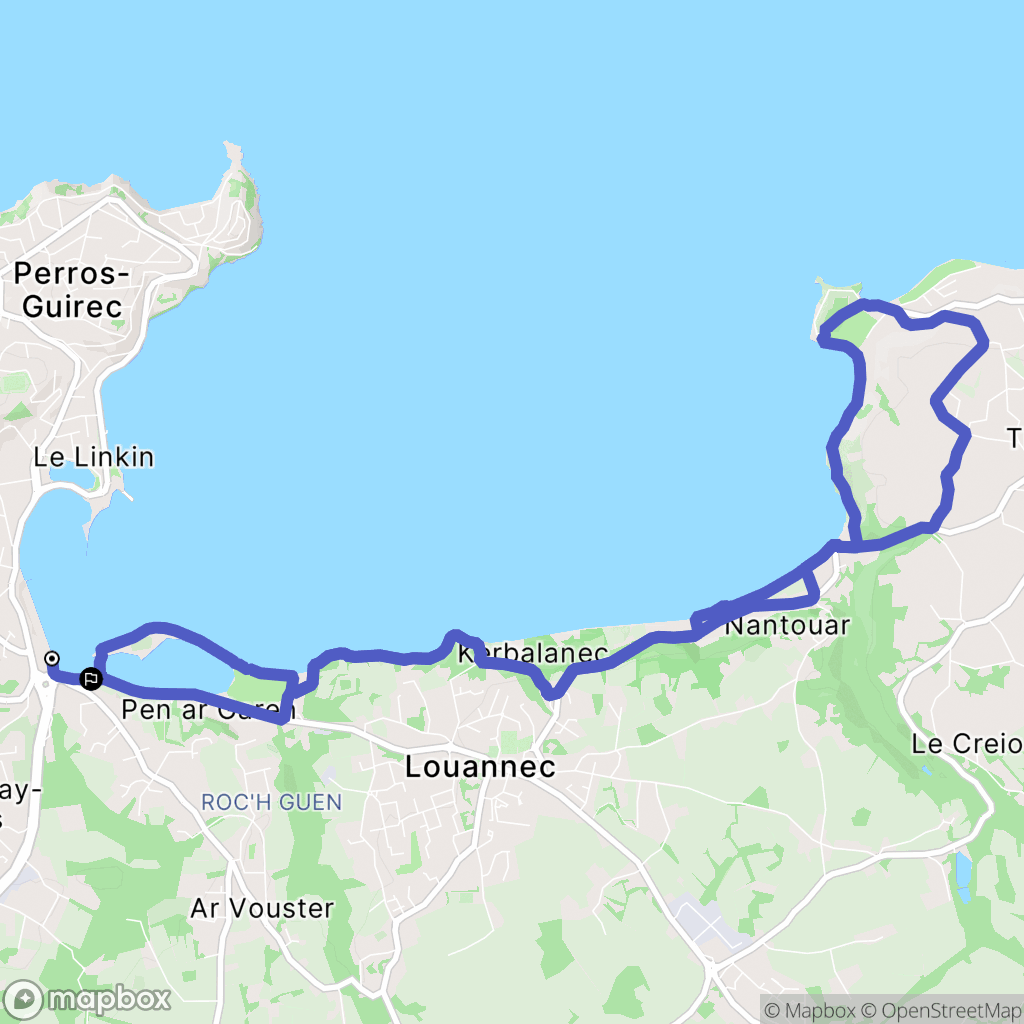 Perros-Guirec : carte du parcours de randonnée - France