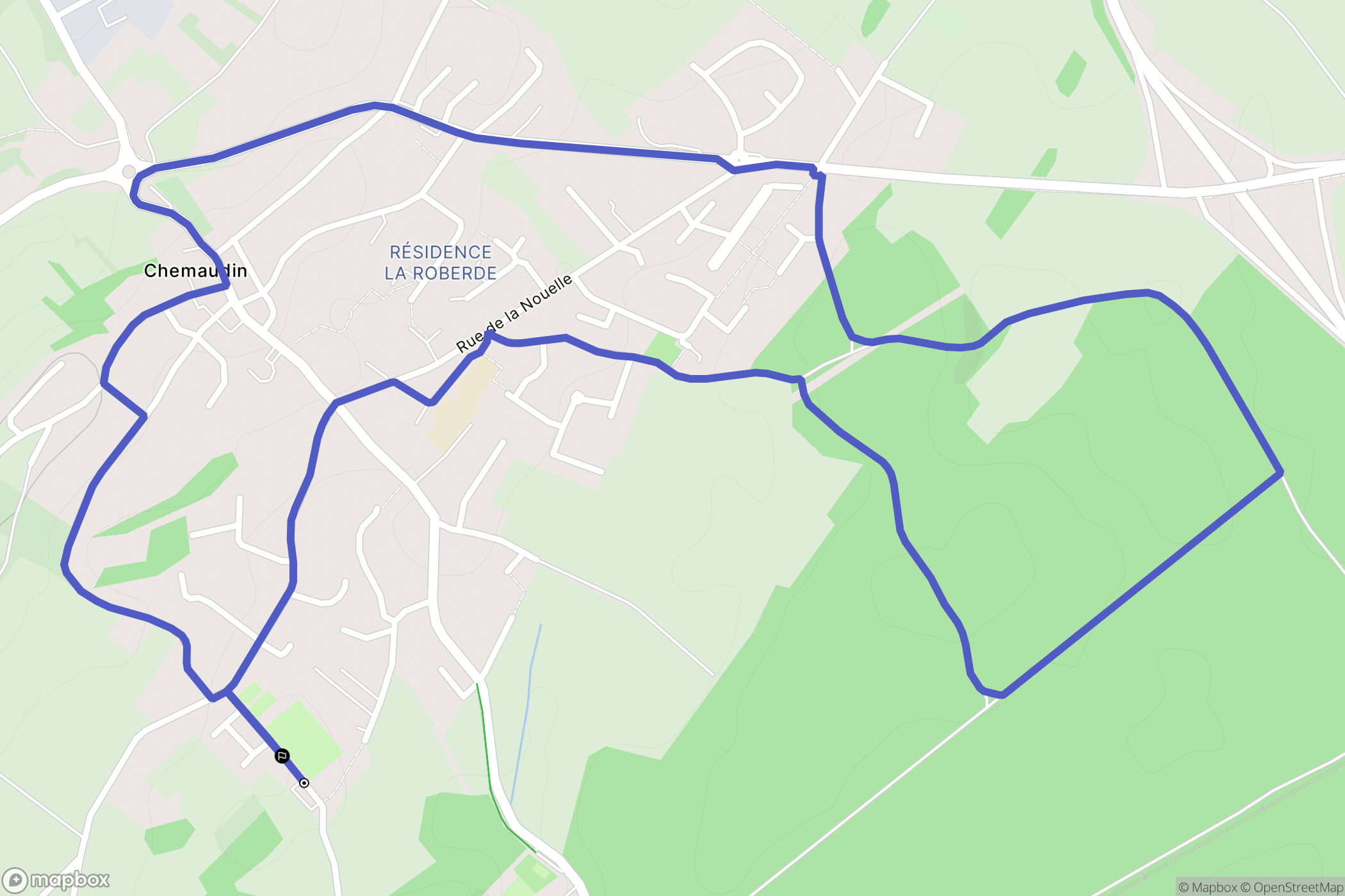 Chemaudin : carte du parcours de randonnée - France