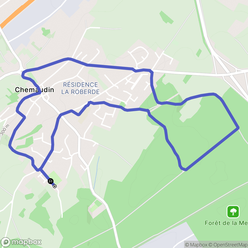 Chemaudin : carte du parcours de randonnée - France