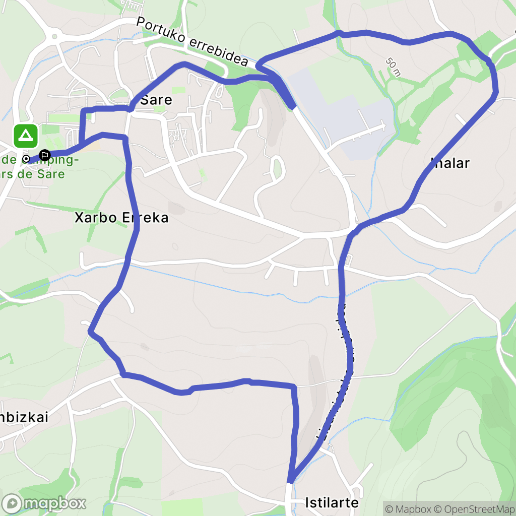 Sare : carte du parcours de randonnée - France
