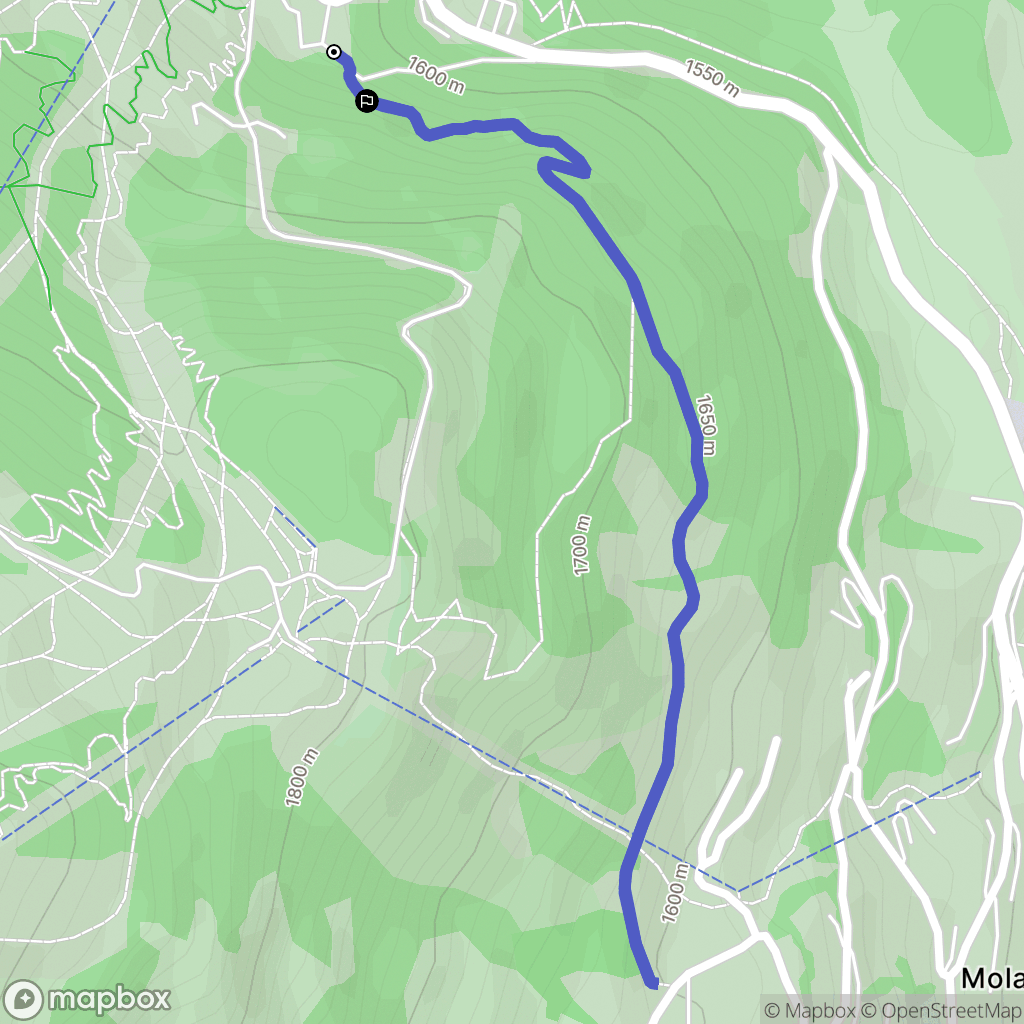 Uvernet-Fours : carte du parcours de randonnée - France