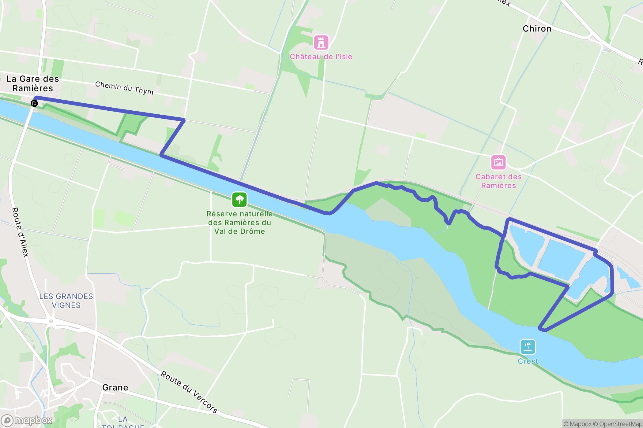 Allex : carte du parcours de randonnée - France