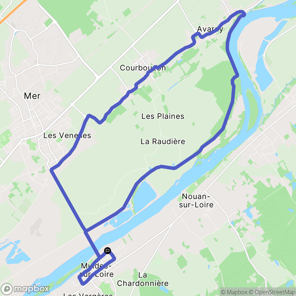 Muides-sur-Loire : carte du parcours de randonnée - France
