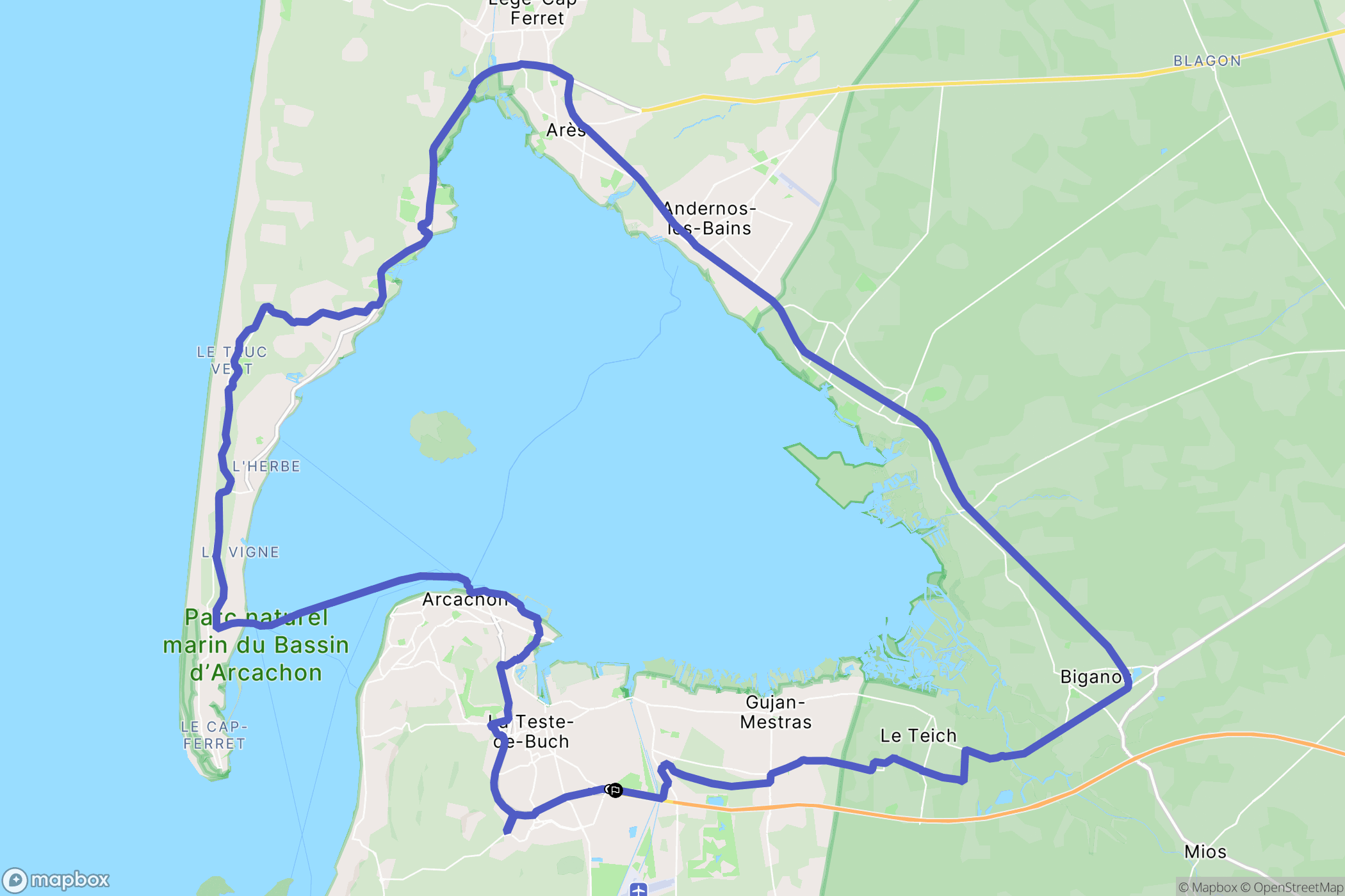 La Teste-de-Buch : carte du parcours de randonnée - France