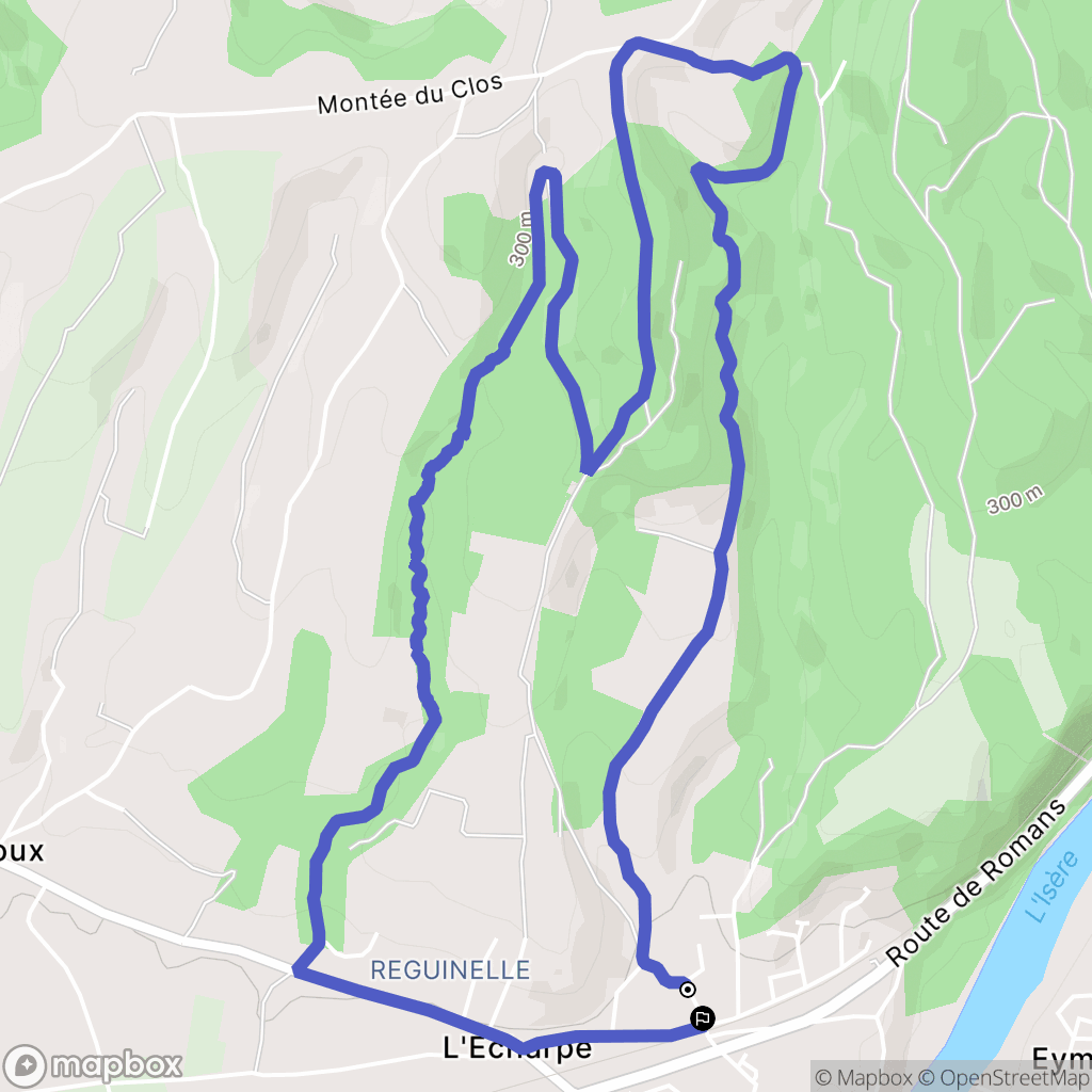 Saint-Lattier : carte du parcours de randonnée - France