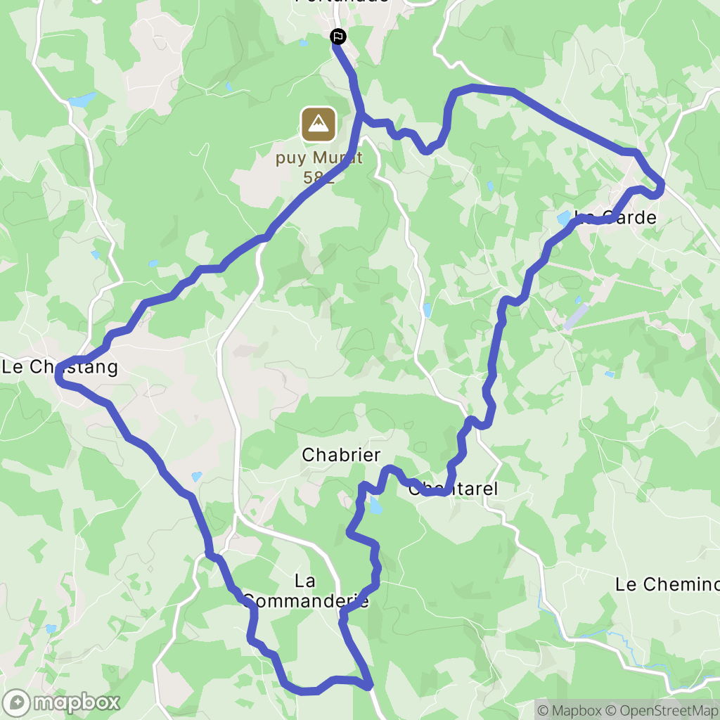 Sainte-Fortunade : carte du parcours de randonnée - France