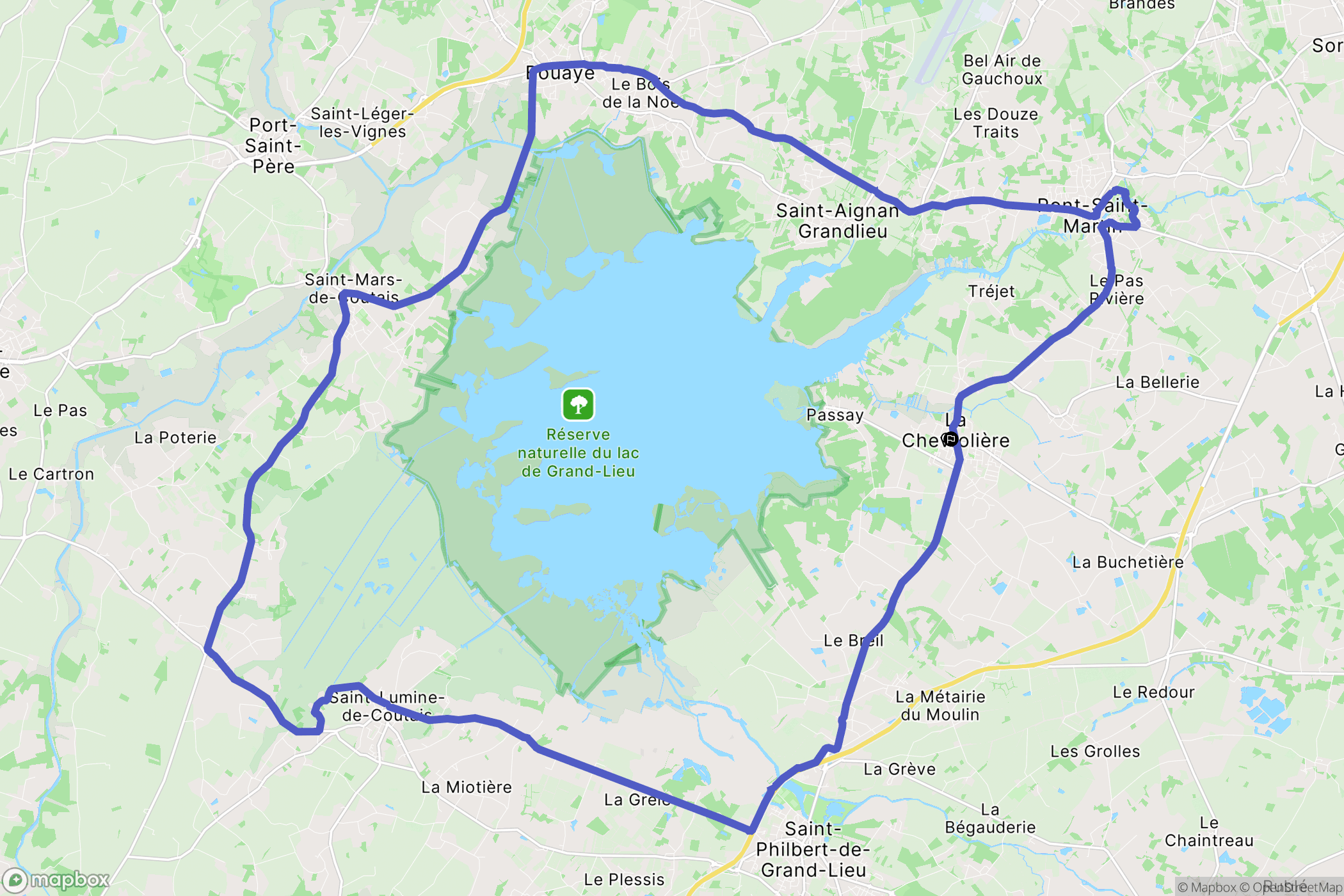 La Chevrolière : carte du parcours de randonnée - France