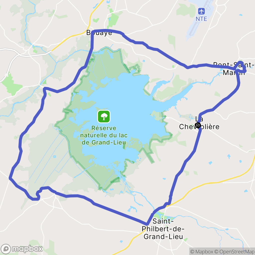 La Chevrolière : carte du parcours de randonnée - France