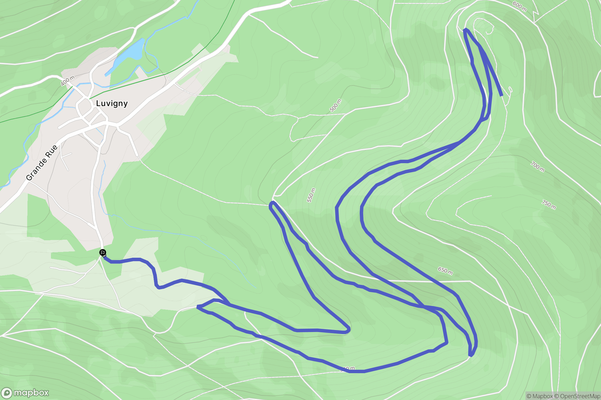 Luvigny : carte du parcours de randonnée - France