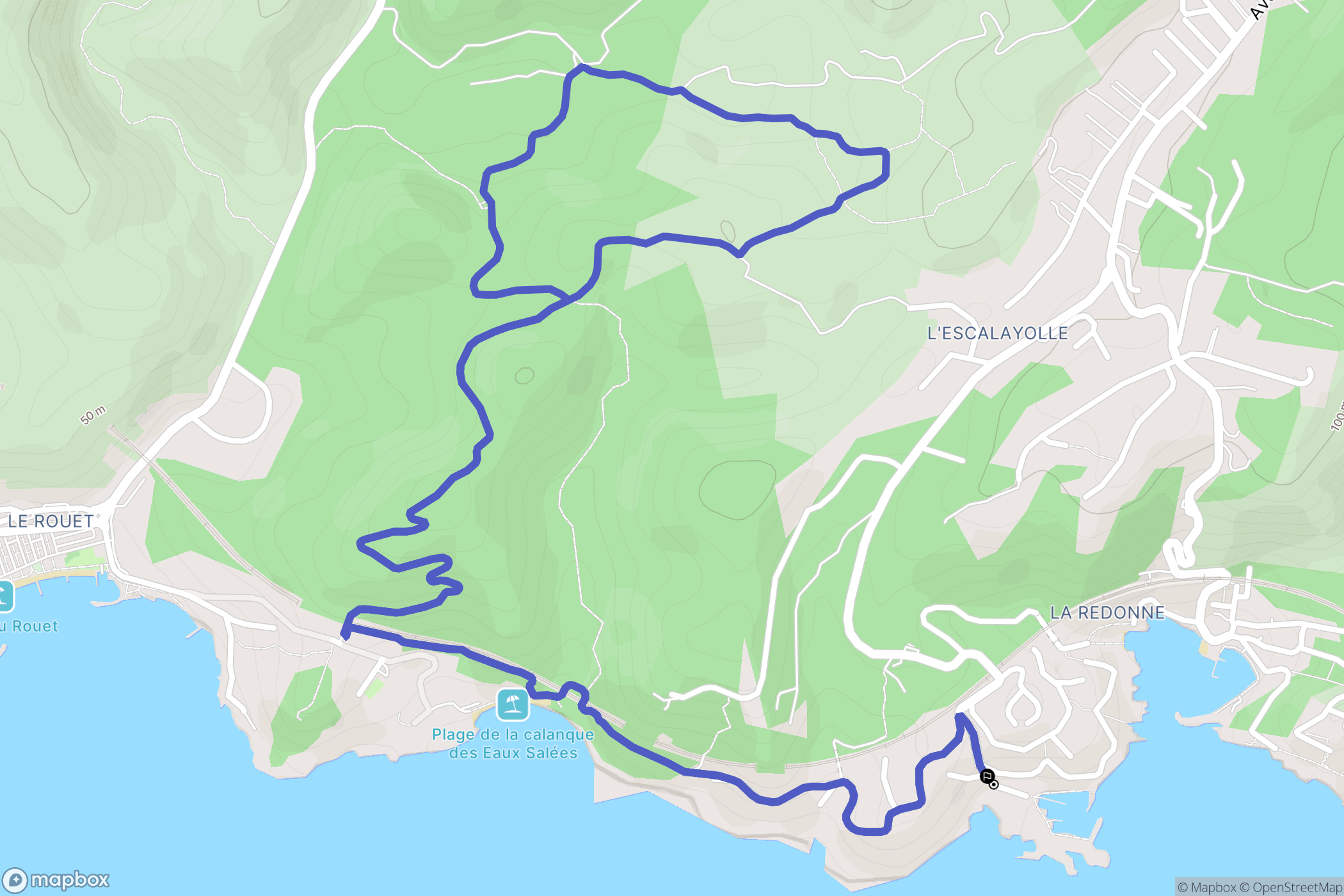Ensuès-la-Redonne : carte du parcours de randonnée - France