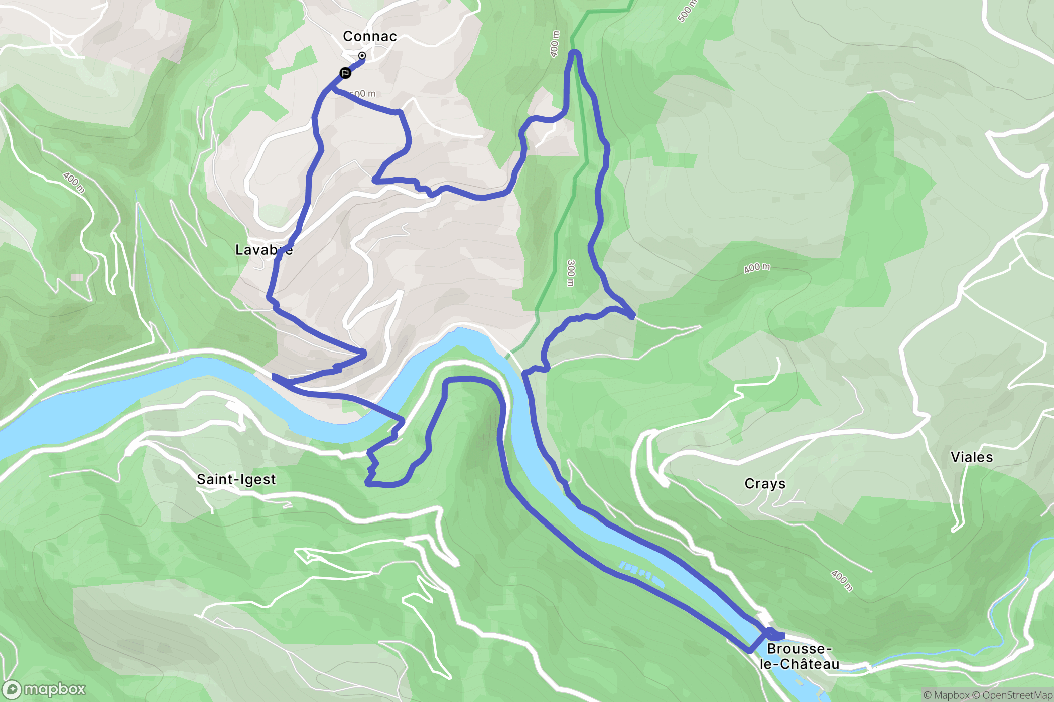 Connac : carte du parcours de randonnée - France