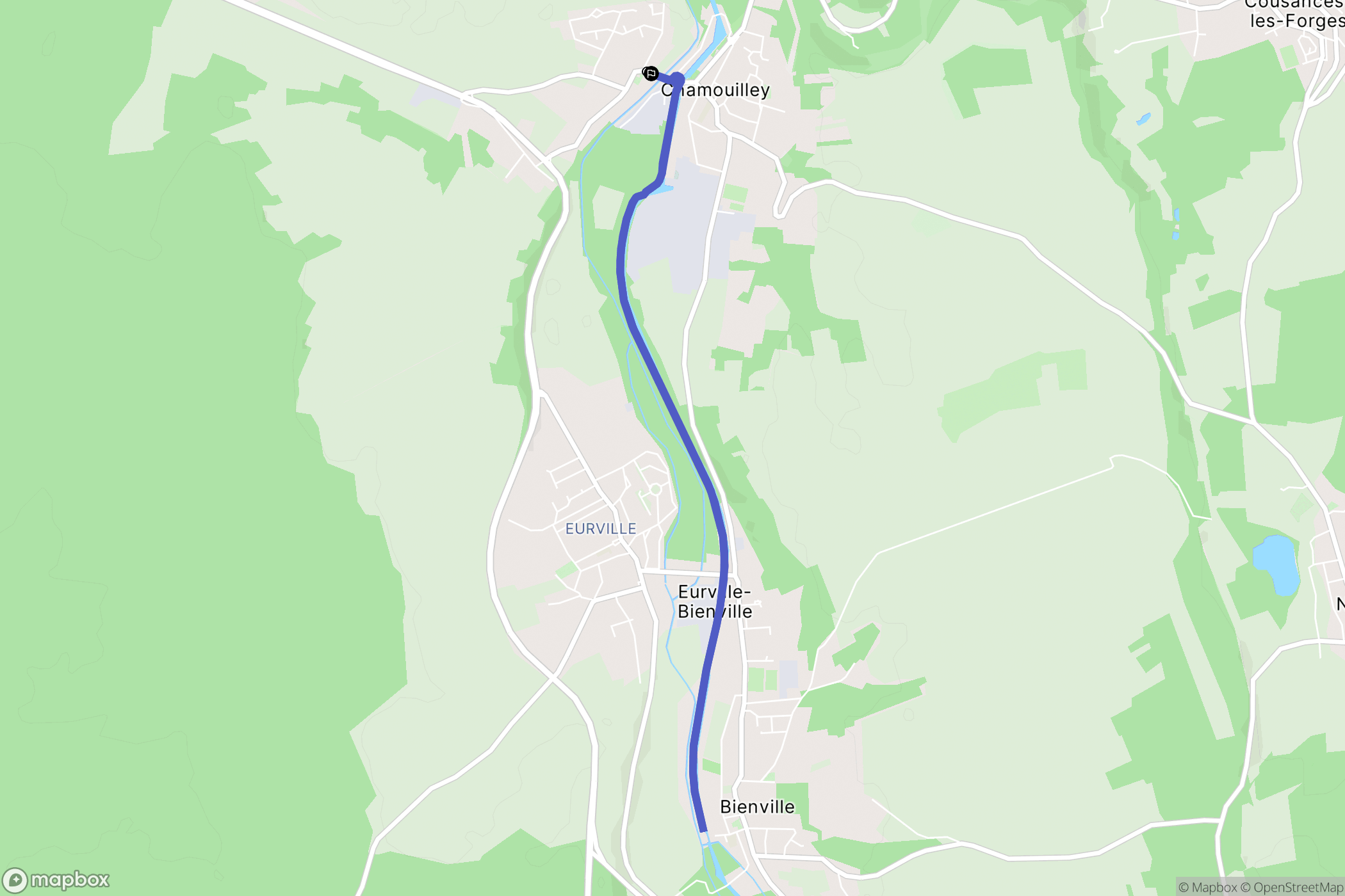 Roches-sur-Marne : carte du parcours de randonnée - France