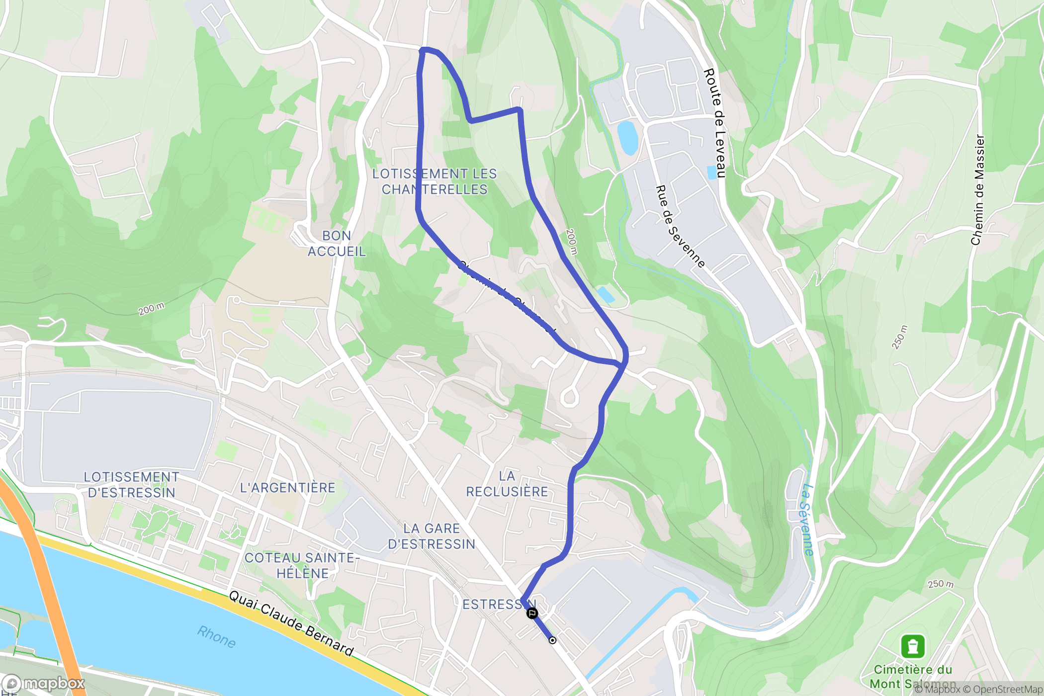Vienne : carte du parcours de randonnée - France