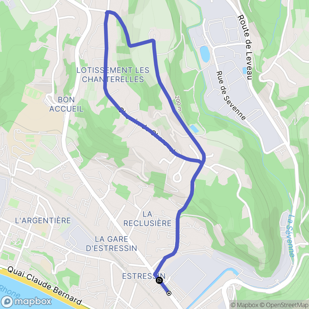 Vienne : carte du parcours de randonnée - France