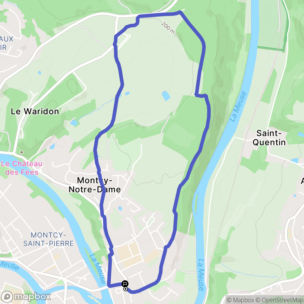 Montcy-Notre-Dame : carte du parcours de randonnée - France