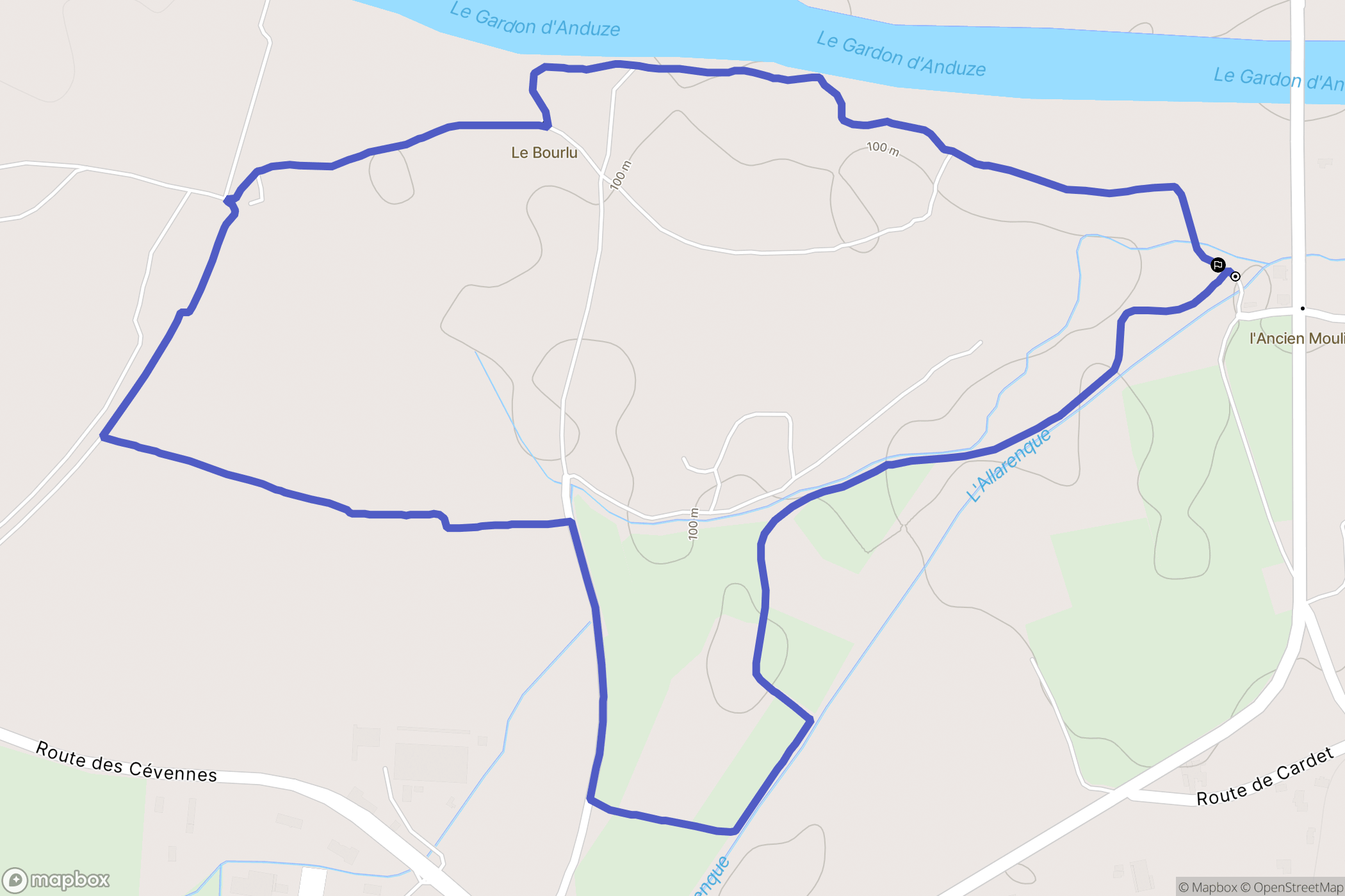 Massanes : carte du parcours de randonnée - France