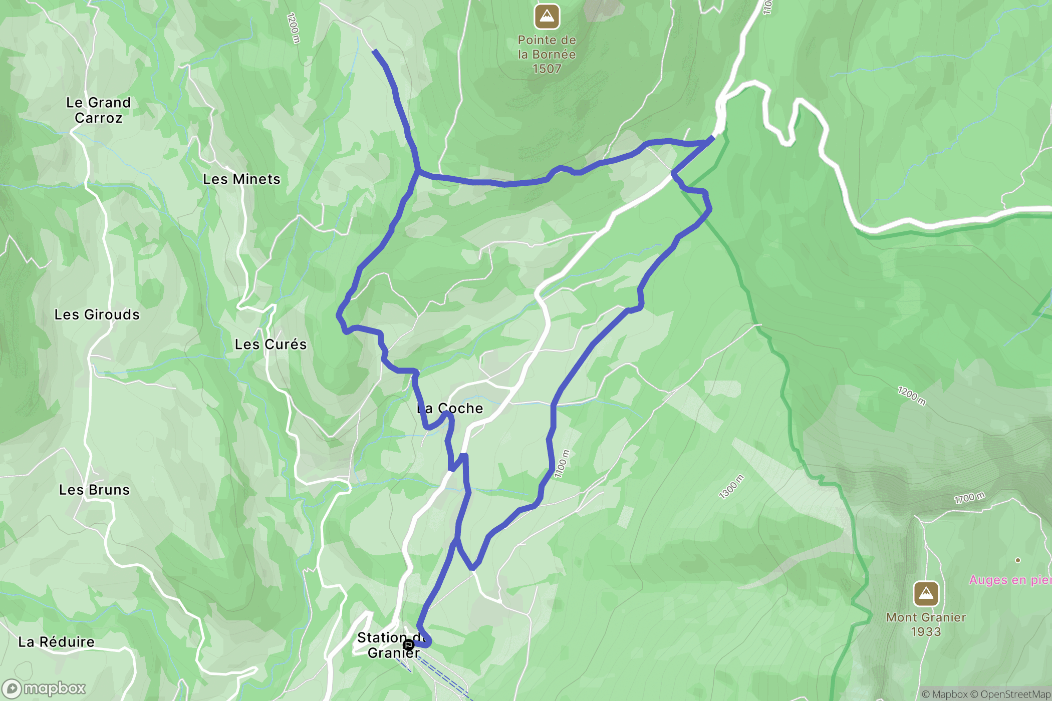 Entremont-le-Vieux : carte du parcours de randonnée - France