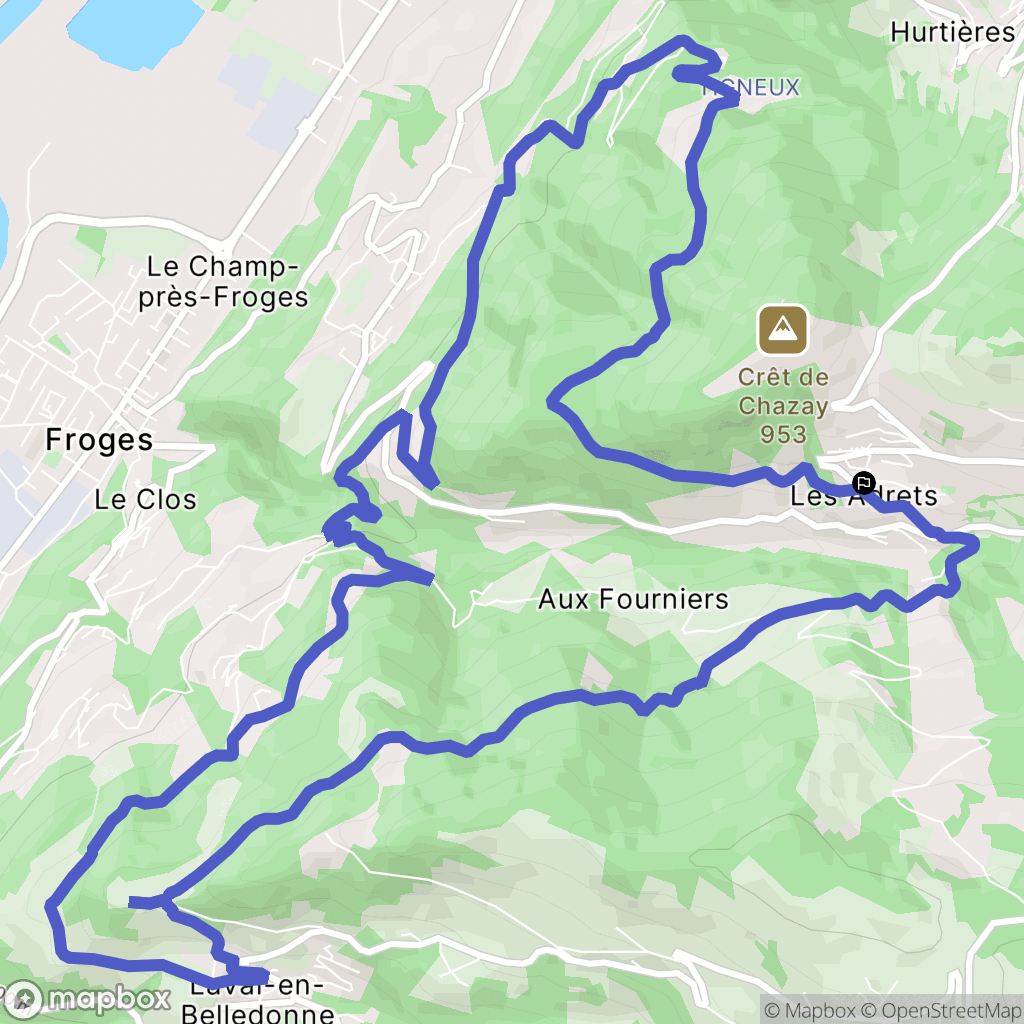 Les Adrets : carte du parcours de randonnée - France