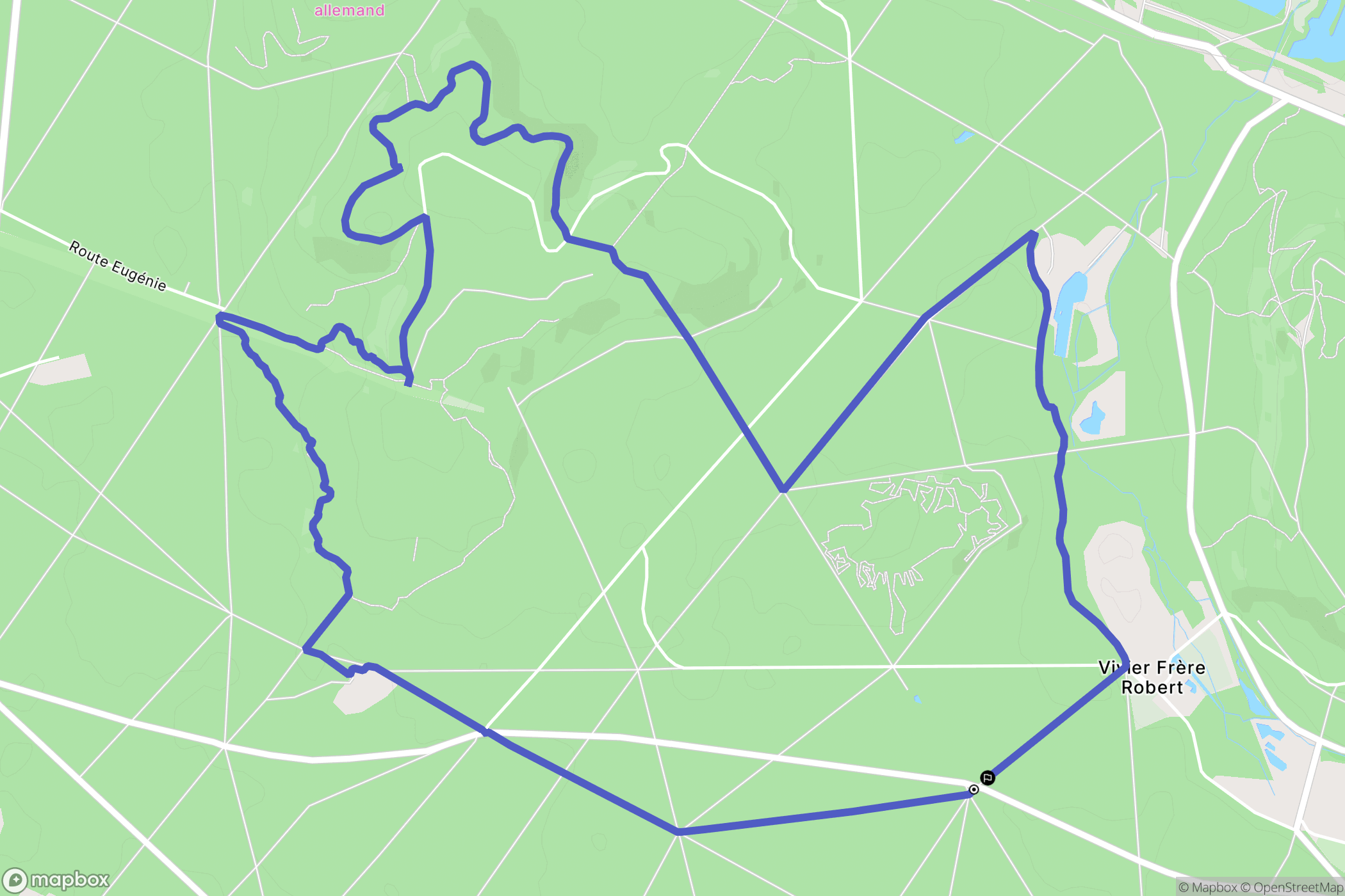 Vieux-Moulin : carte du parcours de randonnée - France