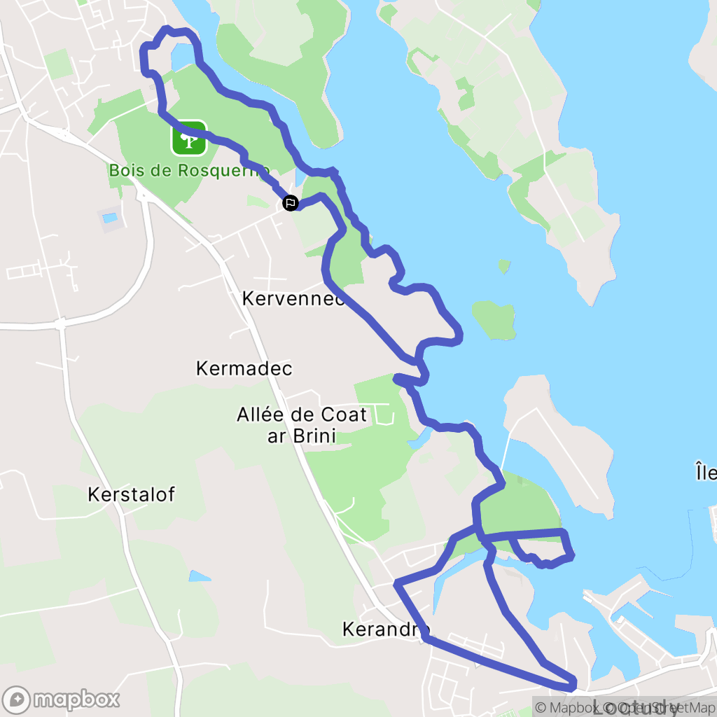 Pont-l'Abbé : carte du parcours de randonnée - France