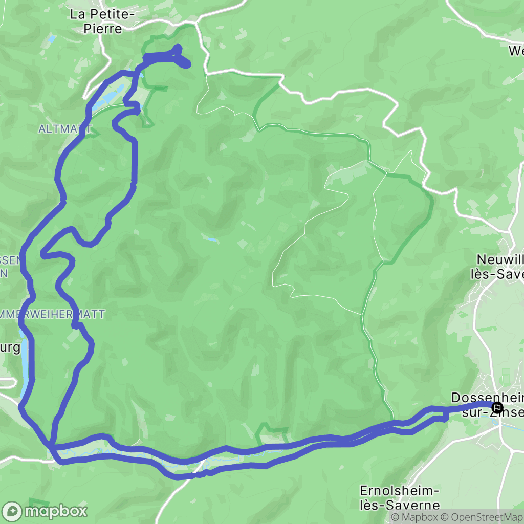 Dossenheim-sur-Zinsel : carte du parcours de randonnée - France