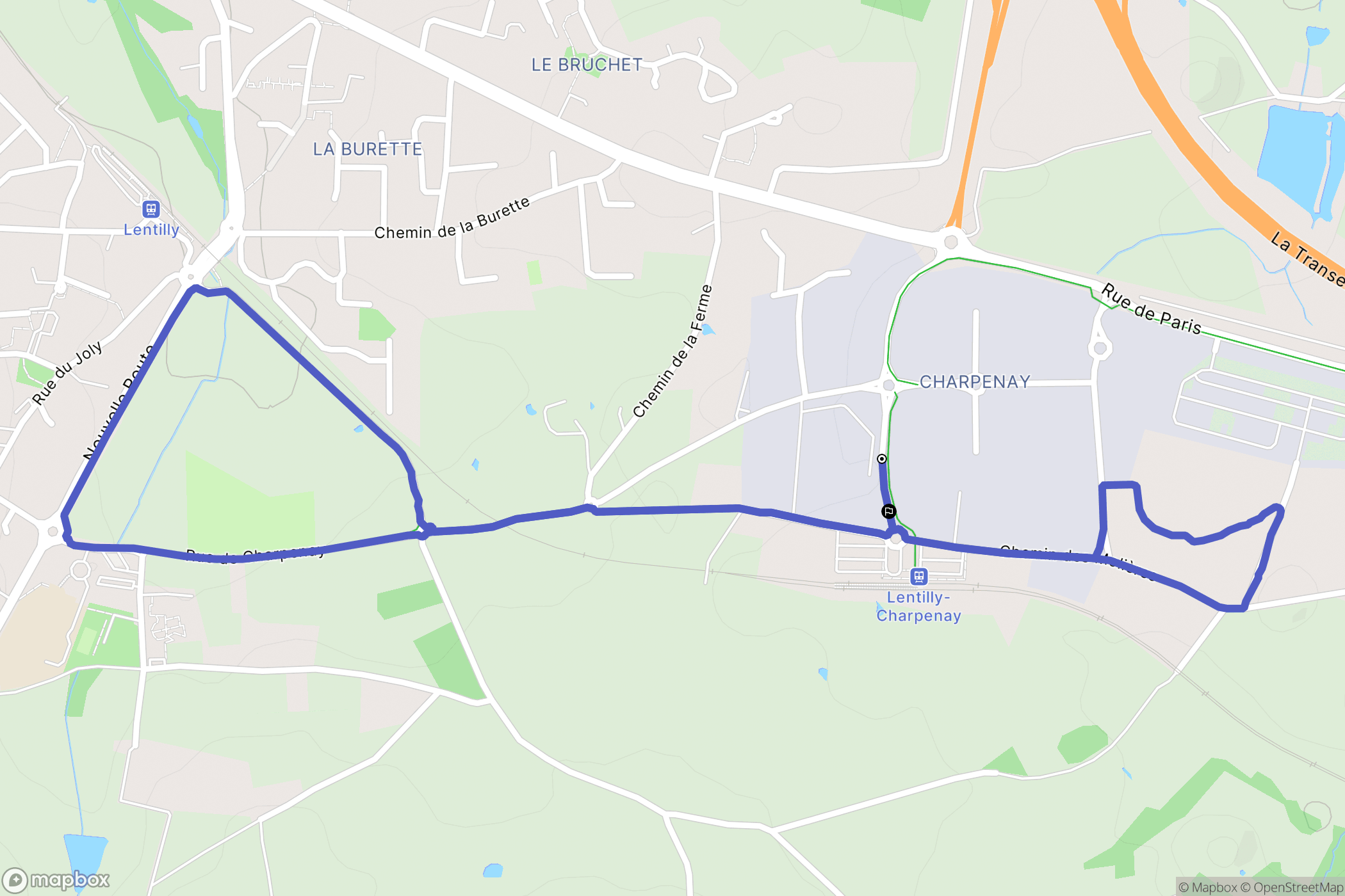 Lentilly : carte du parcours de randonnée - France