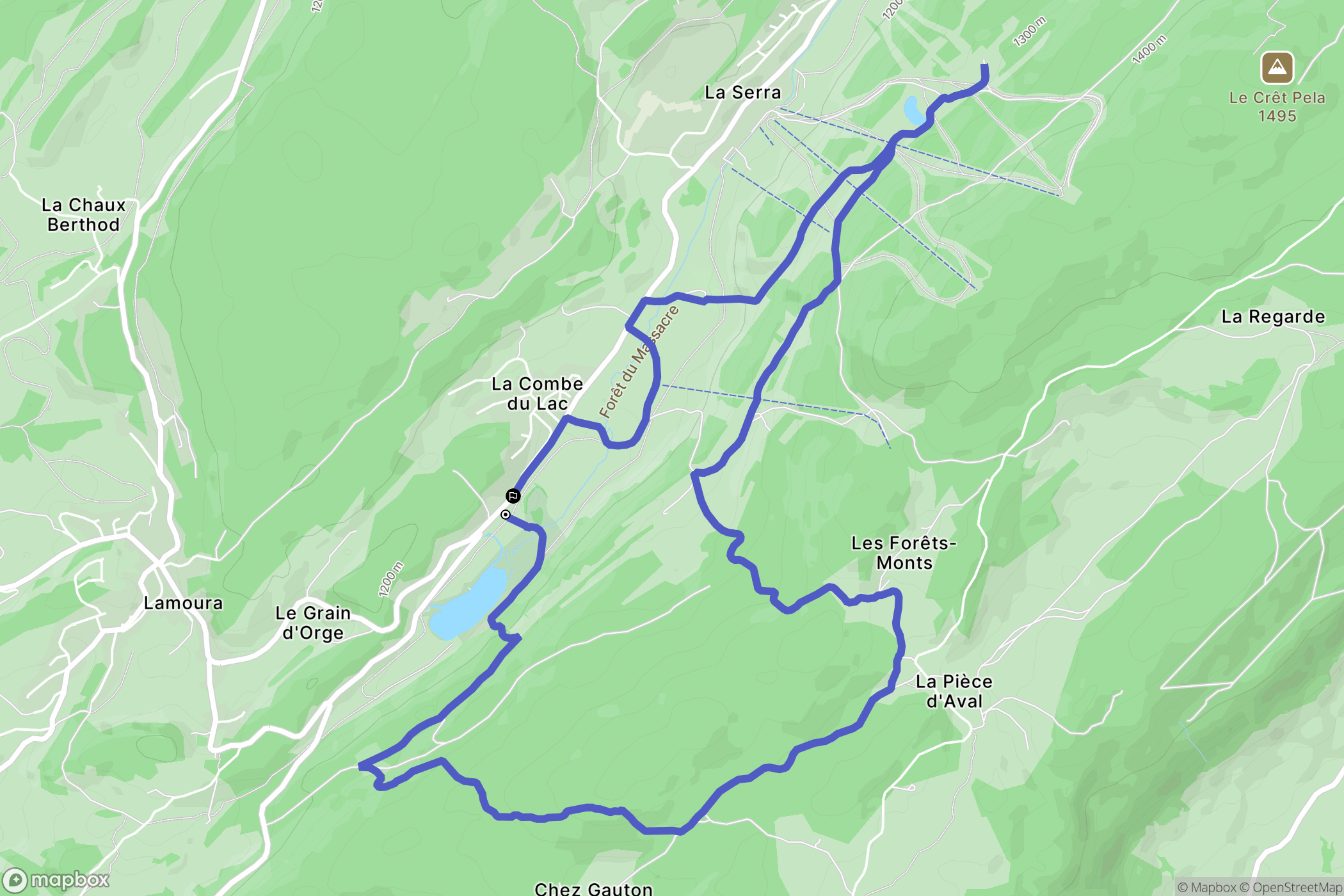 Lamoura : carte du parcours de randonnée - France