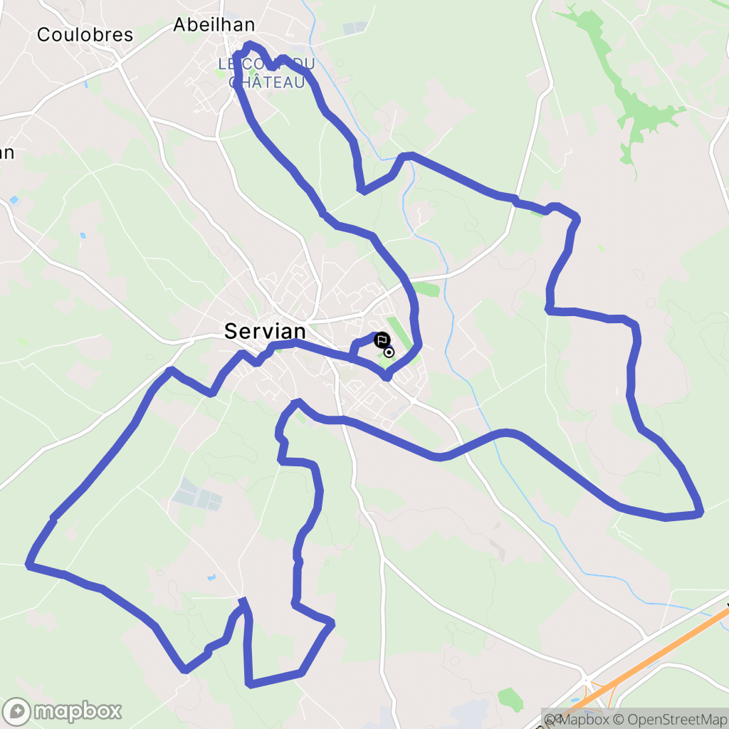 Servian : carte du parcours de randonnée - France