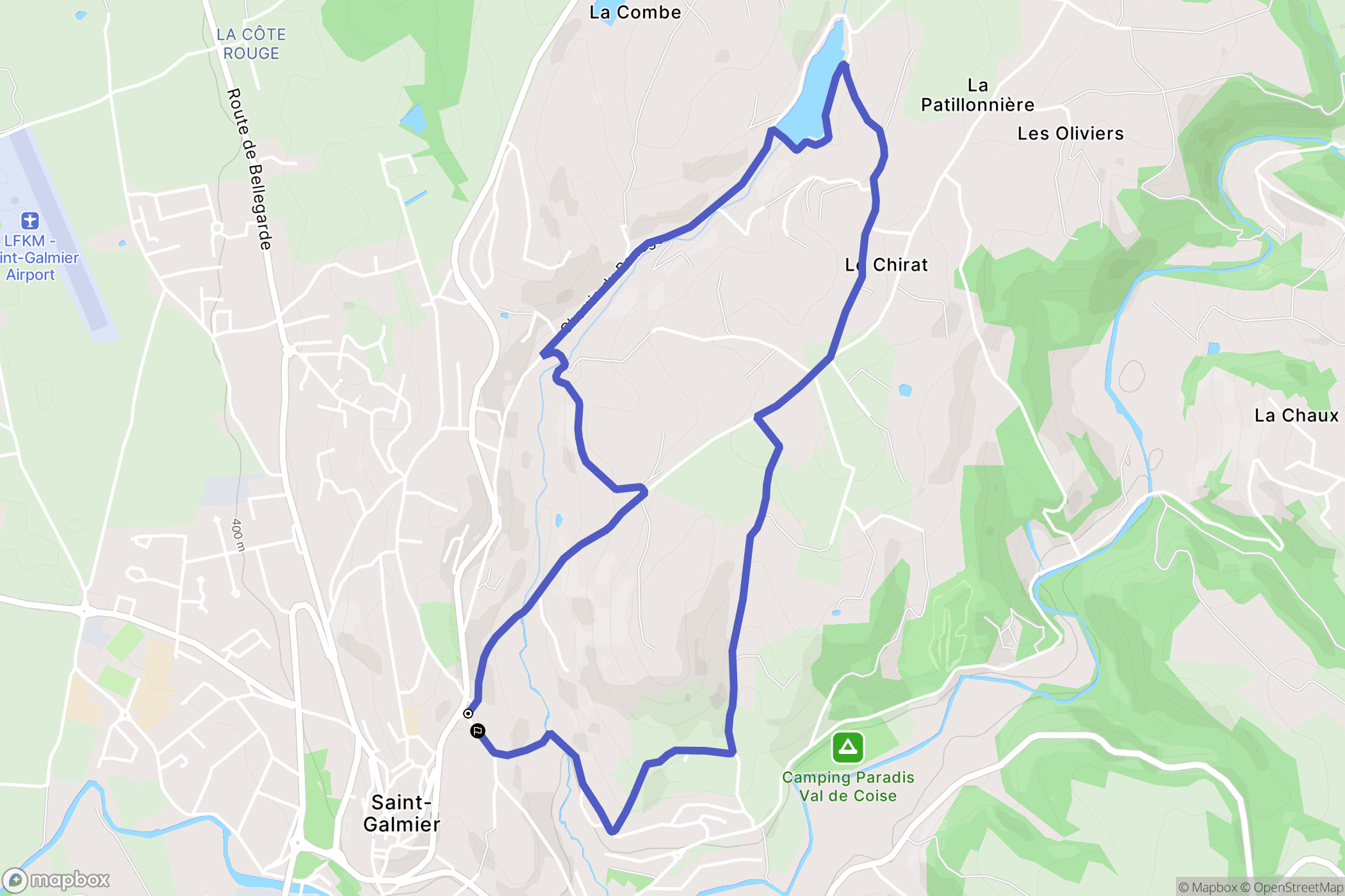 Saint-Galmier : carte du parcours de randonnée - France