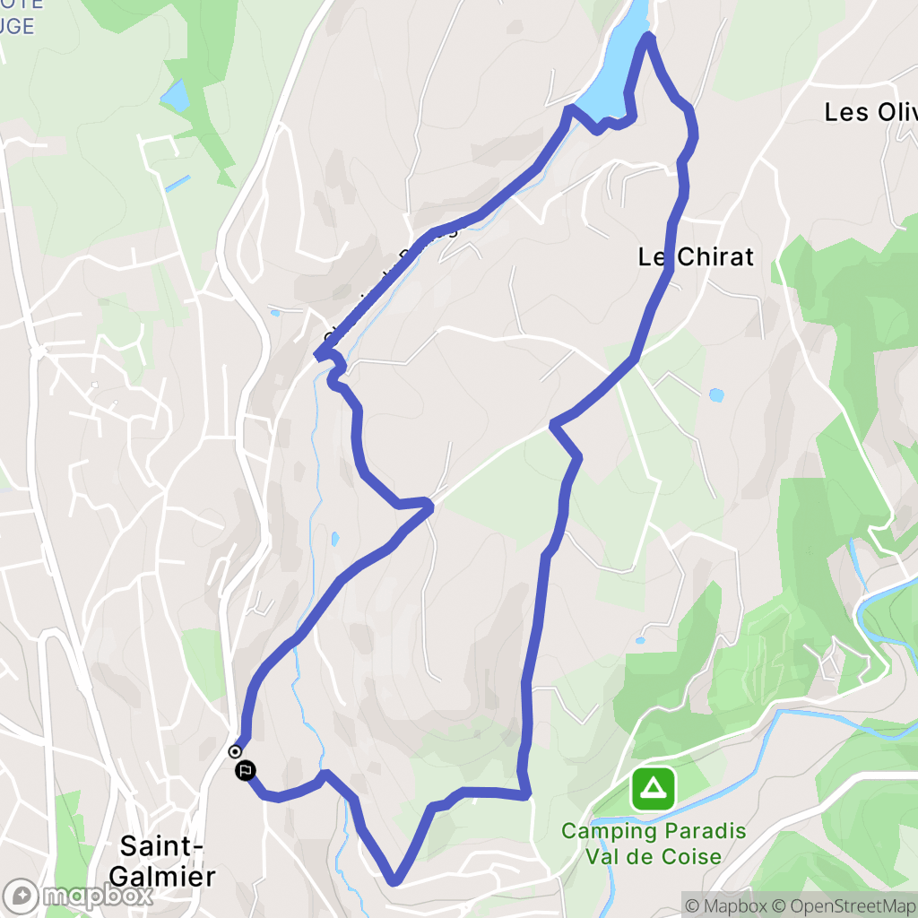 Saint-Galmier : carte du parcours de randonnée - France