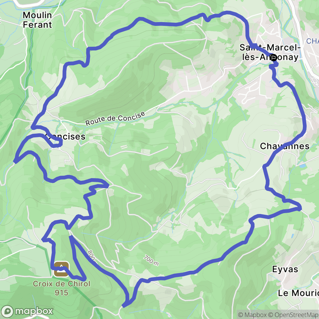Saint-Marcel-lès-Annonay : carte du parcours de randonnée - France