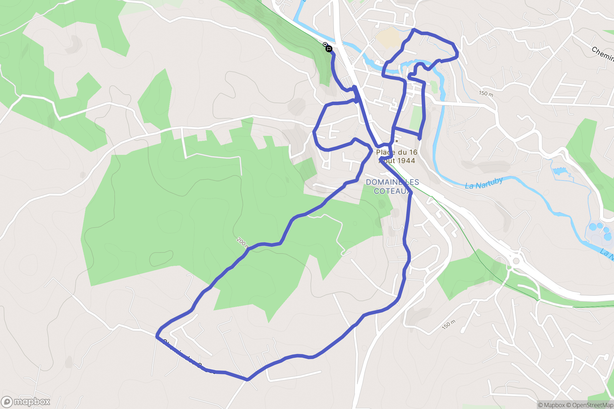 Trans-en-Provence : carte du parcours de randonnée - France