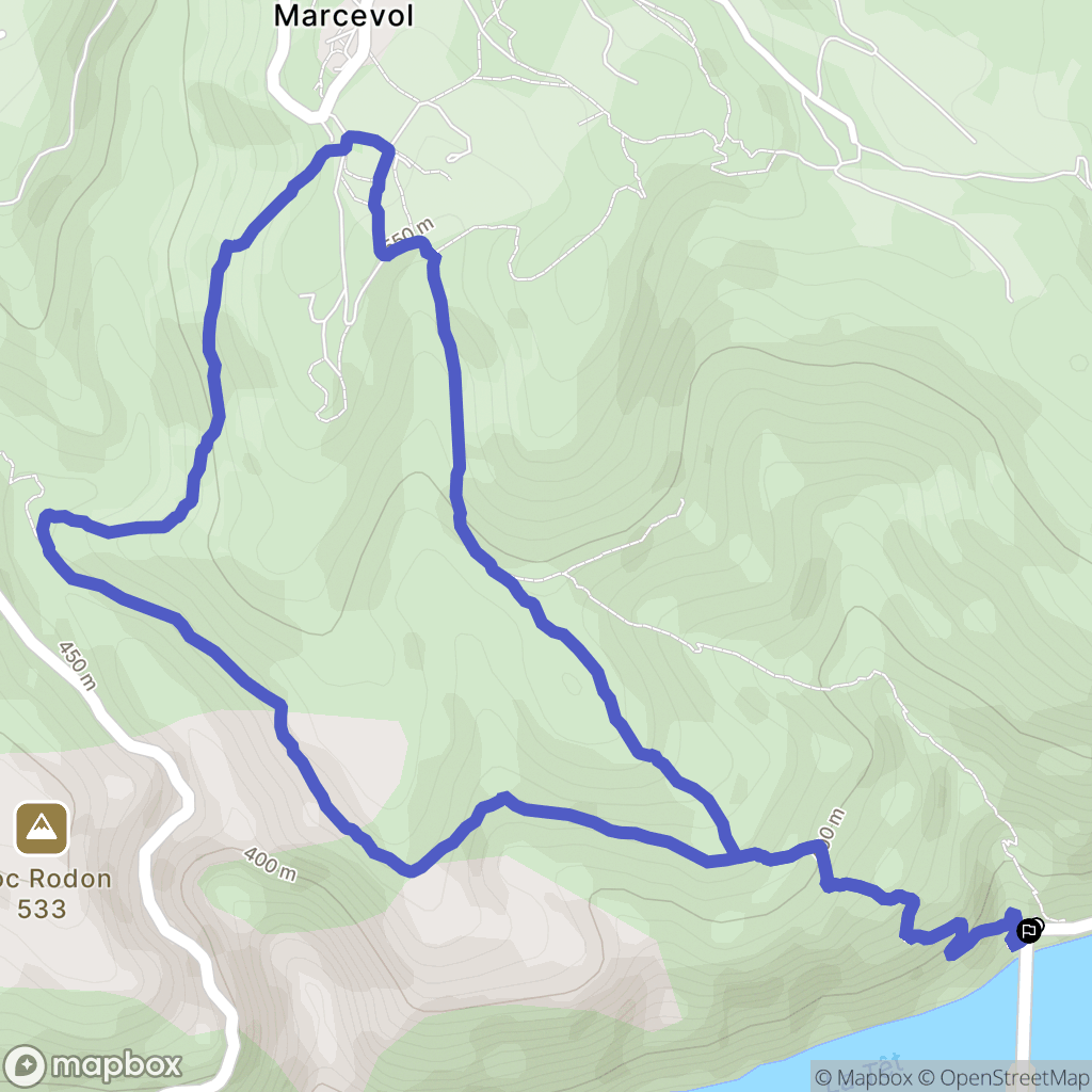 Arboussols : carte du parcours de randonnée - France