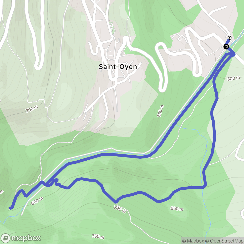 Grand-Aigueblanche : carte du parcours de randonnée - France